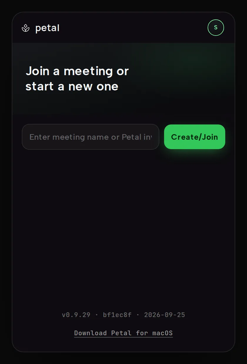 The browser client’s join screen